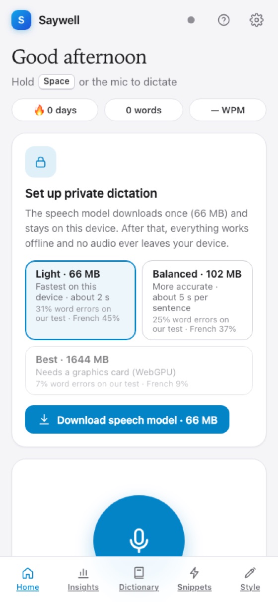 Saywell sur un téléphone
